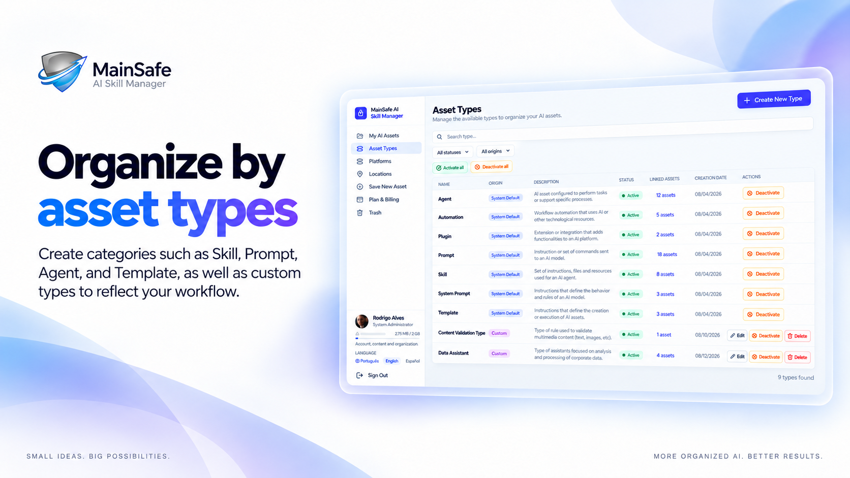 Create a new AI asset
