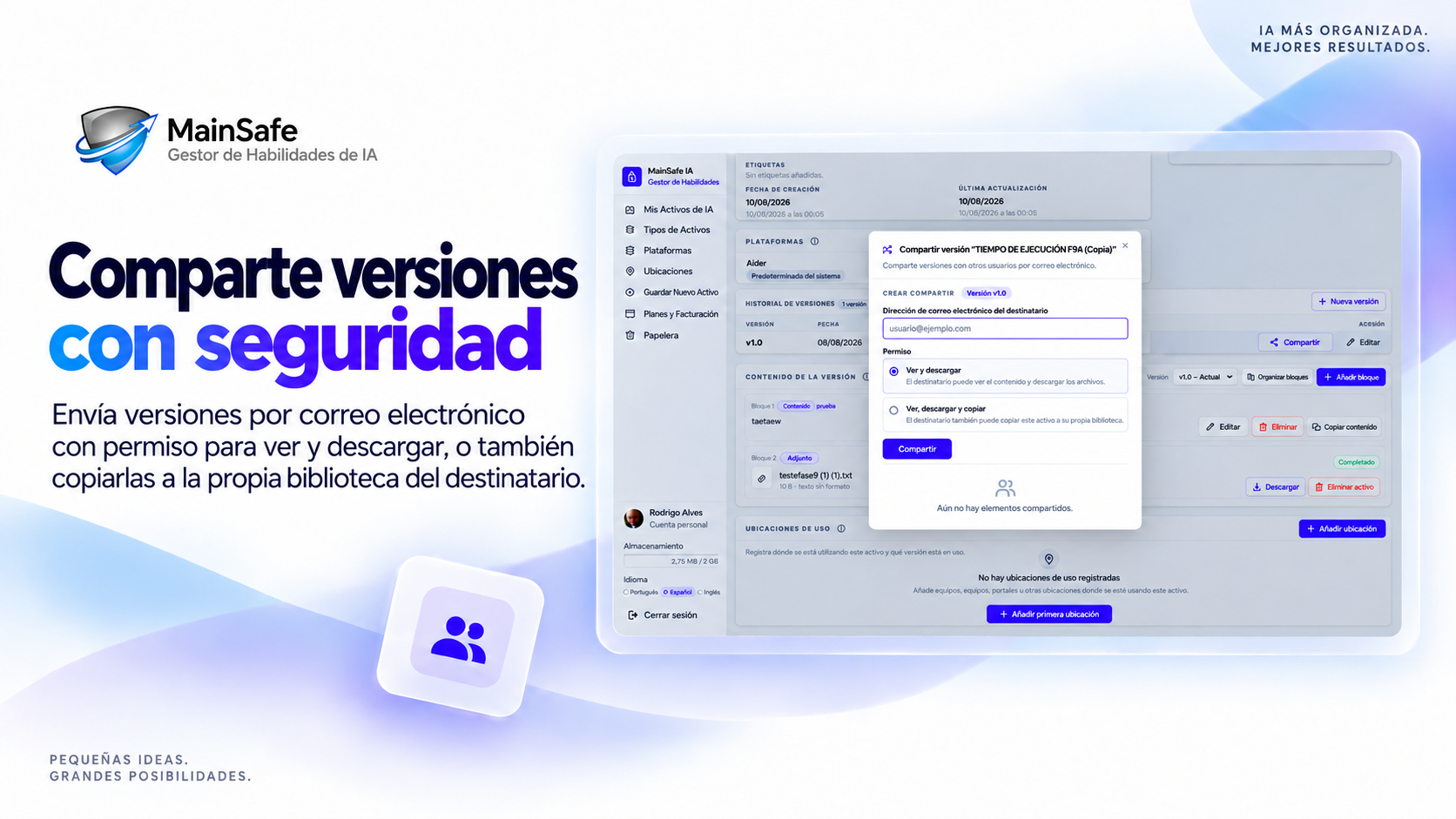 Comparte versiones con seguridad